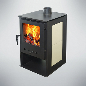 Печь-Камин Варвара "ГАРМОНИЯ 105 (ПЛИТКА)" (Стальная 3D футеровка)